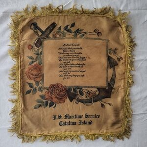 Vintage U.S. Maritime Service Pillow Cover Catalina CA